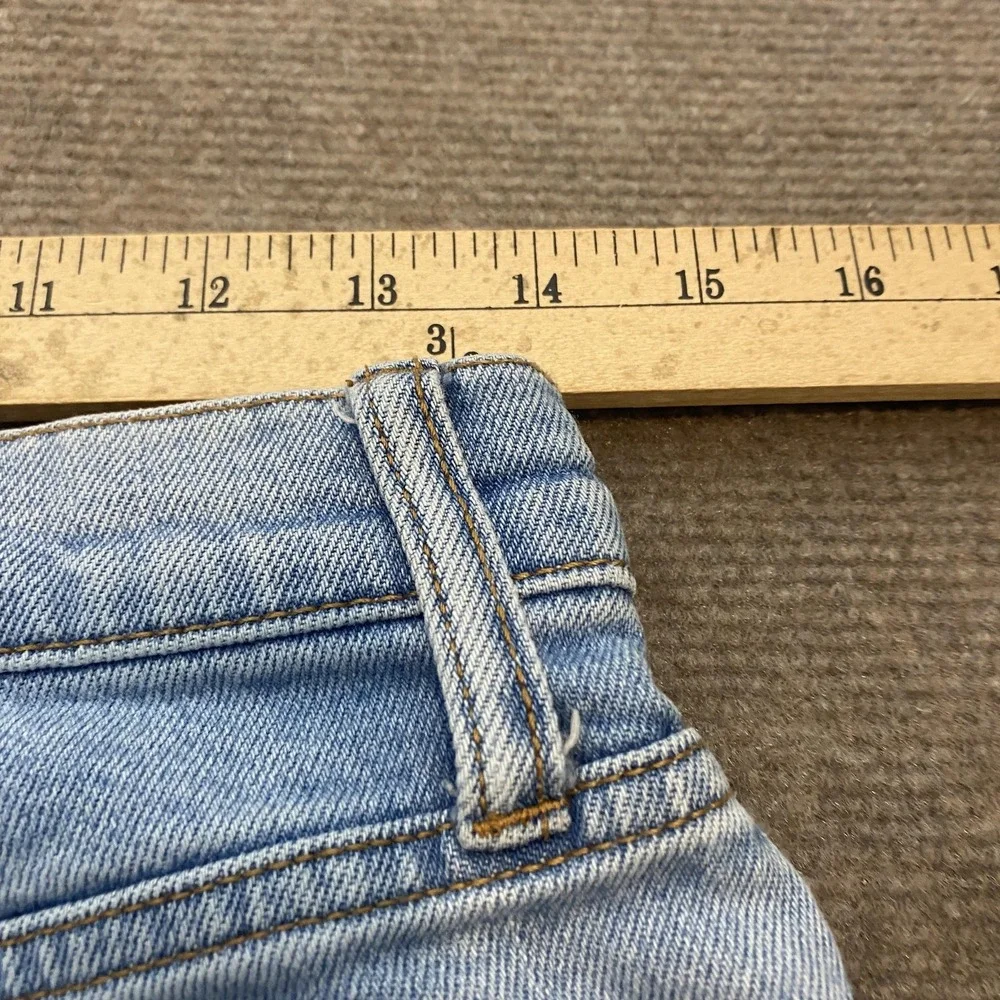 J.Crew‎ Jeans Womens 28 Light Blue 10in High-Rise Skinny Distressed Raw Hem